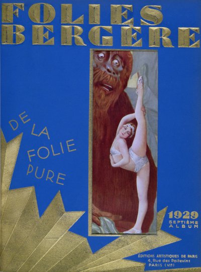 Folies Bergere Program rewii De la Folie Pure, inspirowany filmem King Kong, z udziałem Glenna Ellyna, 1929 autorstwa French School