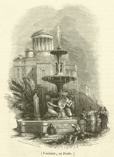 Fontaine, au Prado (grafika) autorstwa French School