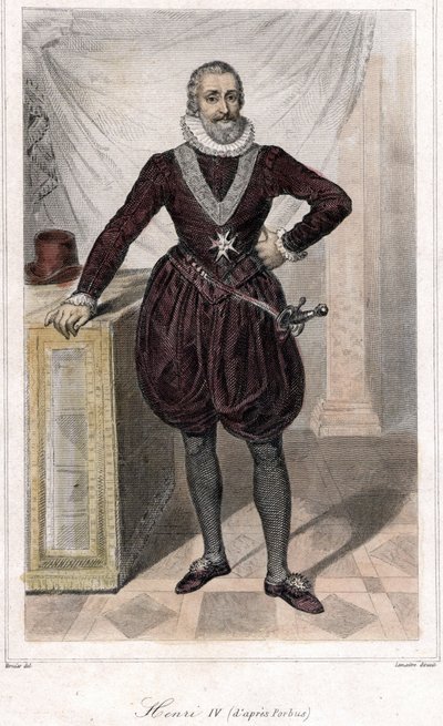 Portret stopy Henryka IV (1553 - 1610) z mieczem. autorstwa French School