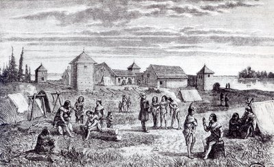 Fort Youkon, stacja handlowa Hudson Bay Company, XIX wiek autorstwa French School