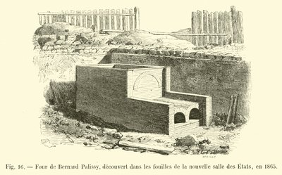 Cztery autorstwa Bernarda Palissy, odkryte w wykopaliskach nowej Salle des Etats, w 1865 roku autorstwa French School