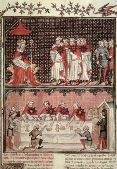 Ks 2813 fol.39 Delfin Karol (1338-80) i Deputowani Trzech Państw, z Grandes Chroniques de France, 1375-79 autorstwa French School