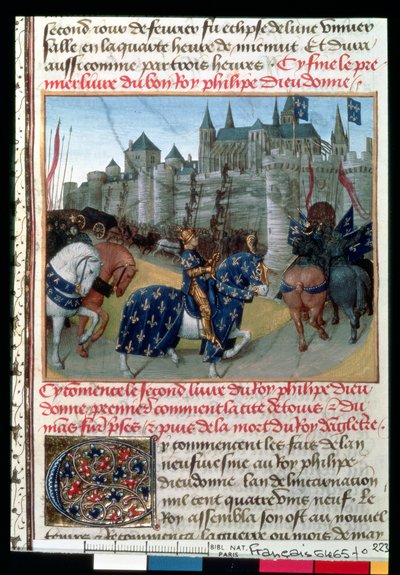 Fr 6465 f.223 Podróżowanie przez Philippe Auguste (1165-1223) Król Francji w 1202 r. autorstwa French School