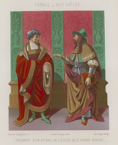 Fragment okna w kościele św Godarda autorstwa French School