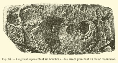 Fragment przedstawiający tarczę i broń z tego samego pomnika autorstwa French School