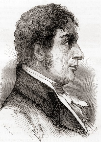 Francesco Zambeccari, z "Les Merveilles de la Science", opublikowanego ok. 1870 r. (litografia) autorstwa French School