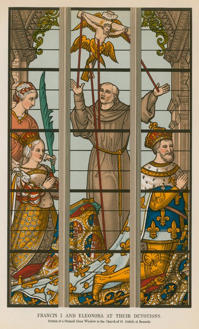Franciszek I i Eleonora na nabożeństwach autorstwa French School