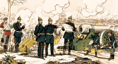 Wojna francusko-pruska: oblężenie i bombardowanie Paryża autorstwa French School