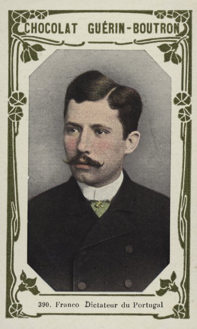Franco, dyktator Portugalii (kolorowe zdjęcie) autorstwa French School