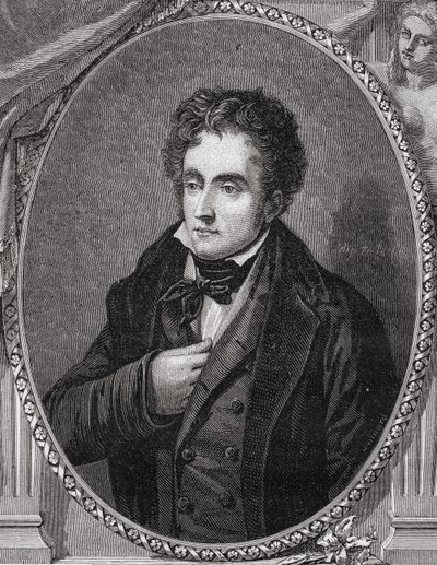 Francois-Rene, Vicomte de Chateaubriand (1768-1848) z „Histoire de la Revolution Francaise” Louisa Blanca (1811-82) autorstwa French School