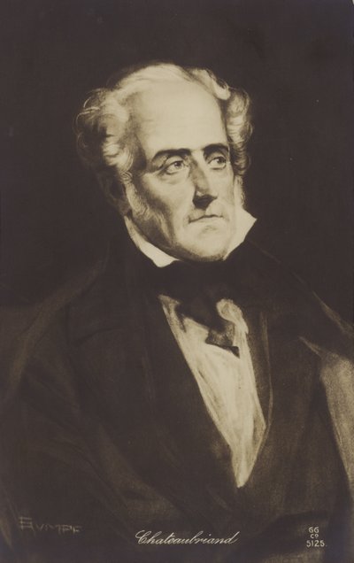 Francois-Rene de Chateaubriand (1768-1848), francuski pisarz, polityk i historyk autorstwa French School