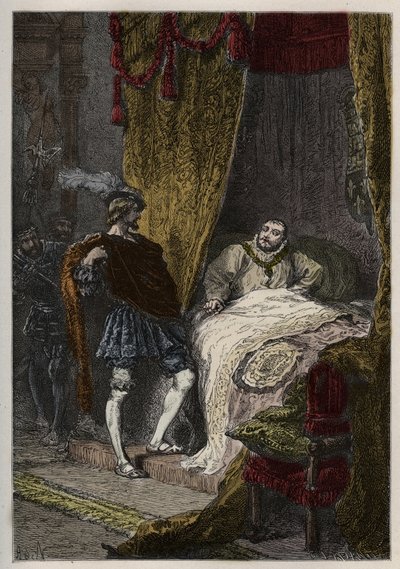 Francois 1er (1494-1547) zaskakuje Henryka VIII (1491-1547) rano w Camp du Drap d