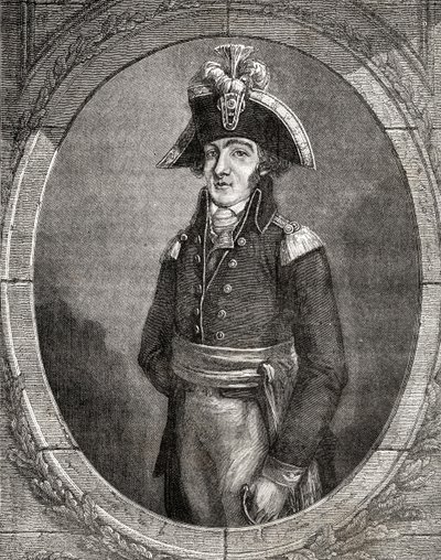 Francois Hanriot, z „Histoire de la Revolution Francaise” Louisa Blanca (1811-82) autorstwa French School
