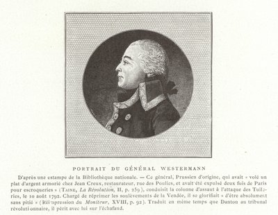 Francois Joseph Westermann , francuski polityk i generał francuskich wojen rewolucyjnych autorstwa French School