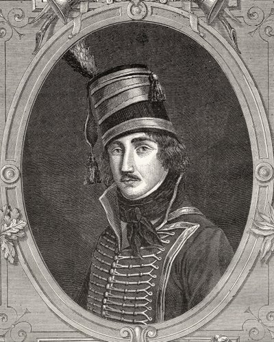 Francois Severin Marceau-Desgraviers, z „Histoire de la Revolution Francaise” Louisa Blanca (1811-82) autorstwa French School