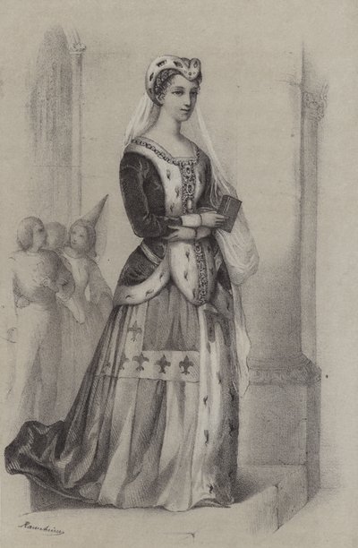 Francoise De Bretagne, księżna Bretanii (grafika) autorstwa French School