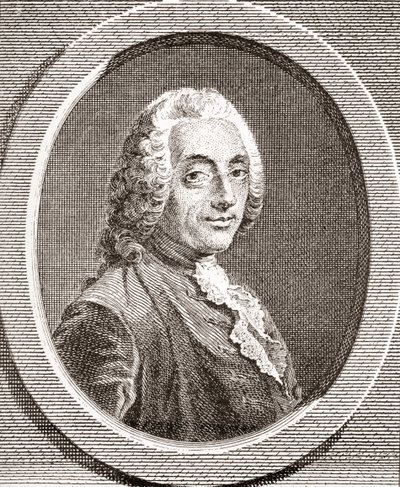 François-Augustin de Paradis de Moncrif, 1687-1770. Francuski pisarz i poeta. Z Les Heures Libres opublikowanego w 1908 roku. autorstwa French School