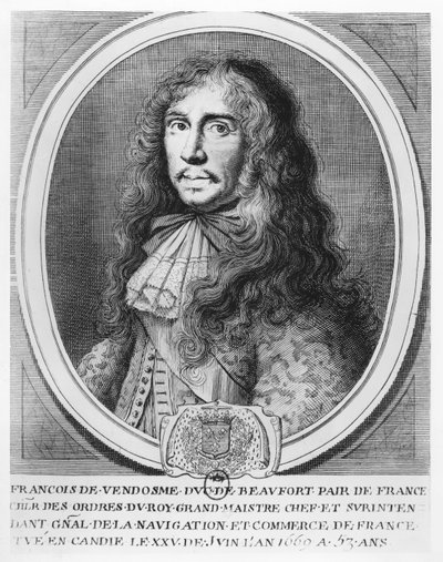 François de Bourbon, książę Beaufort (grafika) autorstwa French School