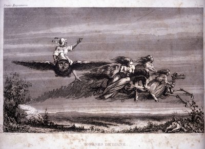 Wolność: wyścigi Diane. Grawer z „Malownicza historia masonerii oraz starożytnych i nowoczesnych tajnych stowarzyszeń” autorstwa F.-T. B. Clavel. Pagnere, redaktor. 1843. autorstwa French School