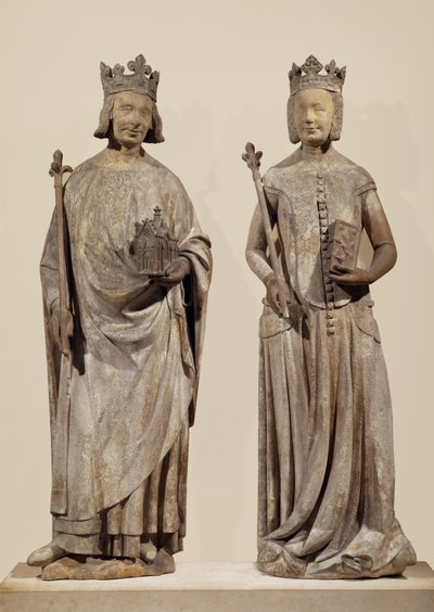 Francuski król Karol V i Jeanne de Bourbon (kamień) autorstwa French School