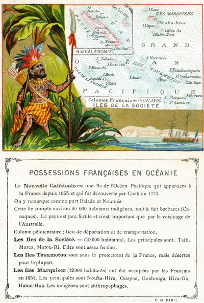 Posiadłości francuskie w Oceanii, ok. 1890 r. autorstwa French School