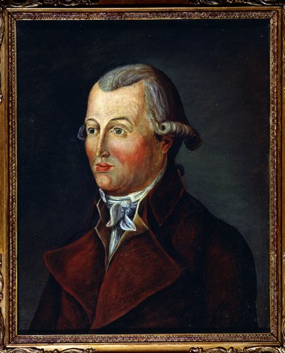Rewolucja Francuska: „”Portret księgarza i redaktora Journal de Versailles Blaizot, który opublikował relacje z États Generaux””Malarstwo szkoły francuskiej. 18 wiek autorstwa French School