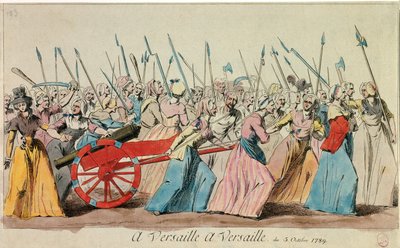 Rewolucja francuska: „Marsz kobiet w Wersalu 5 października” autorstwa French School