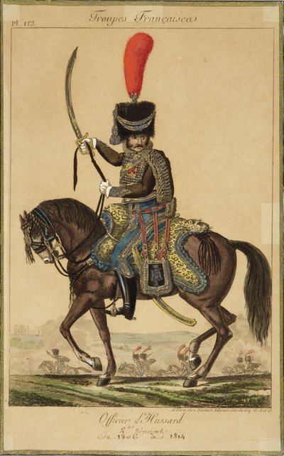 Oddziały francuskie: Oficer Huzarów, od 1806 do 1814, wyd. Martinet Libraire, Paryż autorstwa French School