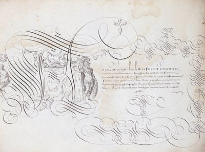 Kaligrafia francuska: Ogród pisma Roberta Vignona około 1600 r. Biblioteka historyczna miasta Paryża. autorstwa French School