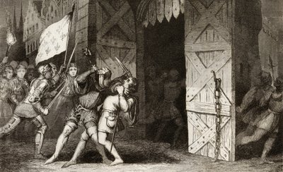 Францын баатрууд 100 жилийн дайны үеэр Английн эзэмшилд байсан хот руу довтлов autorstwa French School