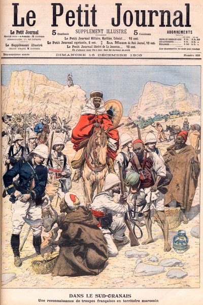 Francuska wyprawa zwiadowcza w południowym Maroku Ilustracja do Le petit Journal, grudzień 1906. autorstwa French School