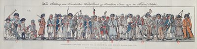 Żołnierze francuscy w Niemczech, 1795 (kolorowe grawerowanie) autorstwa French School