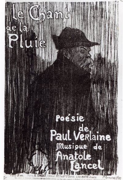 Przednia okładka partytury Le Chant de la pluie, z wiersza Paula Verlaine