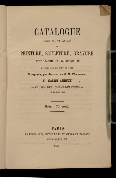 Frontyspis do katalogu Salon des Refuses, 1863 autorstwa French School