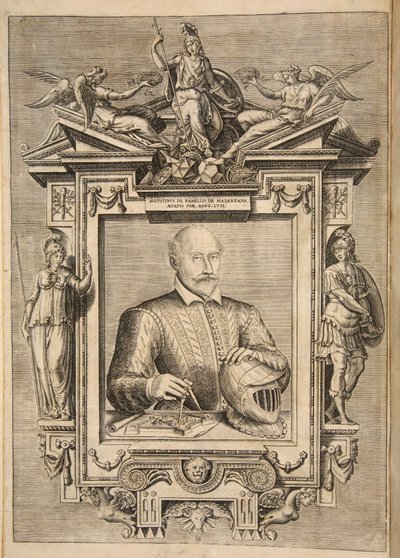 Frontispiece, z The Diverse Et Artificiose Machine autorstwa kapitana Agostino Ramelli, wyd. 1588 autorstwa French School