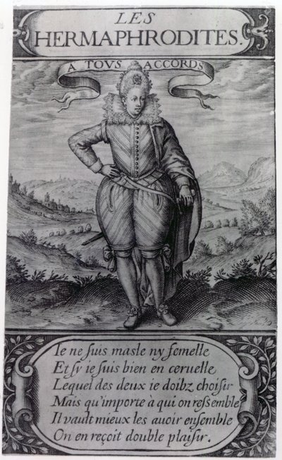 Frontyspis do Les Hermafrodytów autorstwa Thomasa Artusa, 1605 autorstwa French School