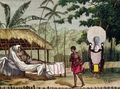 Obrzędy pogrzebowe i żałobne na Tahiti, 1811 autorstwa French School