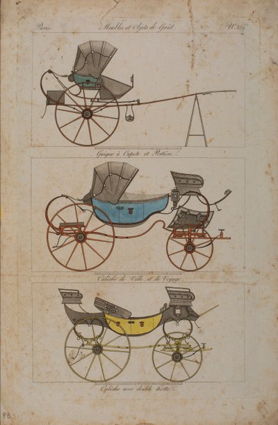 Meble i Przedmioty Smaku, nr 32, Phaeton Simple (kolorowy grawerunek) autorstwa French School