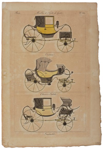 Meble i Przedmioty Smaku, nr 32, Phaeton Simple (kolorowy grawerunek) autorstwa French School
