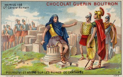 Gajusz Mariusz na wygnaniu wśród ruin Kartaginy (chromolitho) autorstwa French School