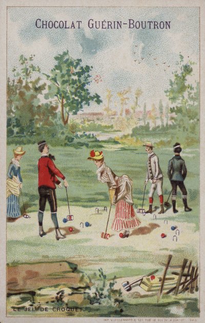 Gra w krokieta (chromolitho) autorstwa French School