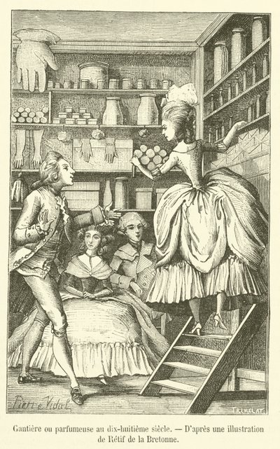 Gantière lub perfumiarz w XVIII wieku (rytownictwo) autorstwa French School