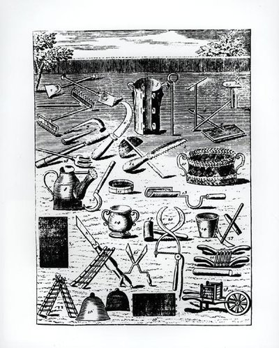 Narzędzia ogrodowe, z „The Flower Gardener”, Louis Liger d