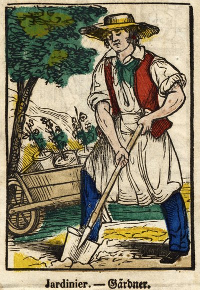 Ogrodnik; Cykle branżowe, wizerunek Epinal z XIX wieku. autorstwa French School