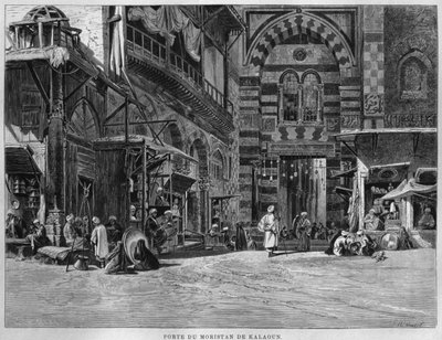 Brama Biwaristande Qalawim, z LEgypte, Georg Moritz Ebers, 1881 autorstwa French School