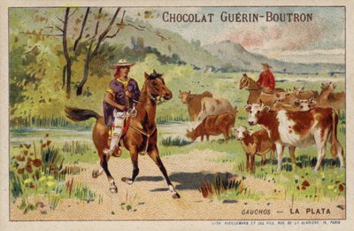 Gauchos, Argentyna (chromolitho) autorstwa French School