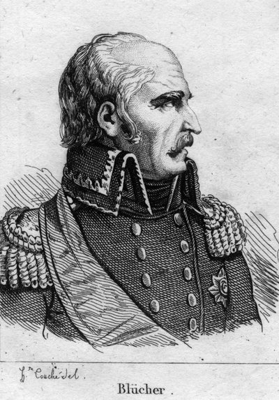 Gebhard Leberecht, książę Blucher von Wahlstatt (1742-1819), marszałek pruski. Rycina XIX wieku. autorstwa French School