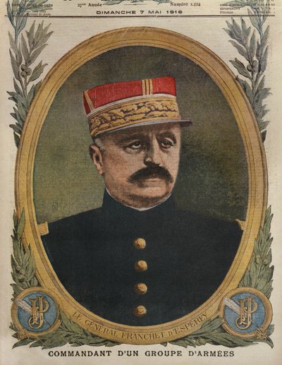 Generał Franchet dEsperey dowódca grupy armii, ilustracja na okładce z Le Petit Journal, dodatek ilustr., 7 maja 1916 autorstwa French School