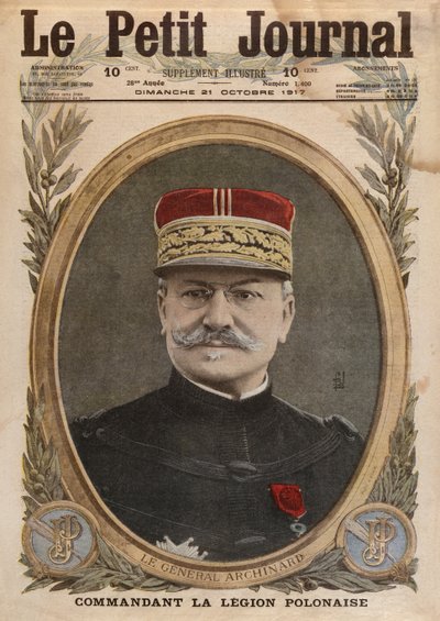 Generał Louis Archinard, ilustracja na okładce z Le Petit Journal, dodatek illustre, 21 października 1917 r. autorstwa French School
