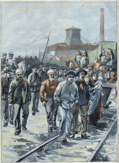 Strajk generalny dla nieletnich w północnej Francji, w „Le Petit Parisien”” autorstwa French School